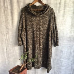 Lane Bryant Cowl Neck Cable Knit Tunic Sweater